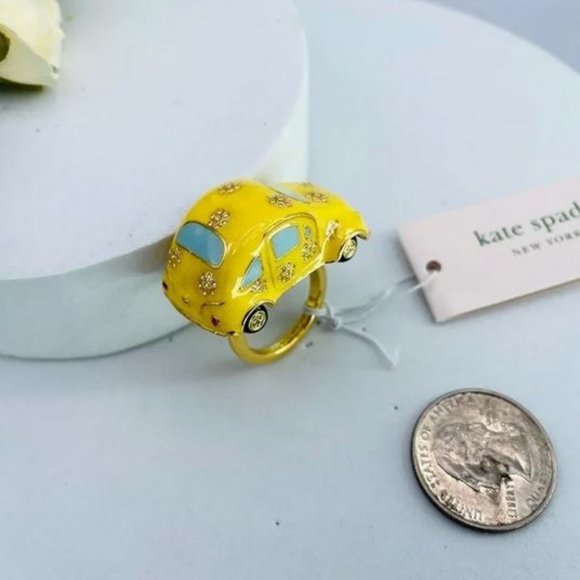 Kate Spade Off We Go Car Ring Size Of 7 - Picture 3 of 5